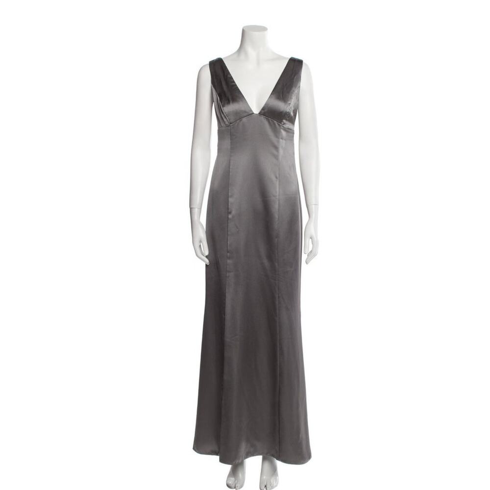 Amsale Grey Evening Gown Size 8 Medium
